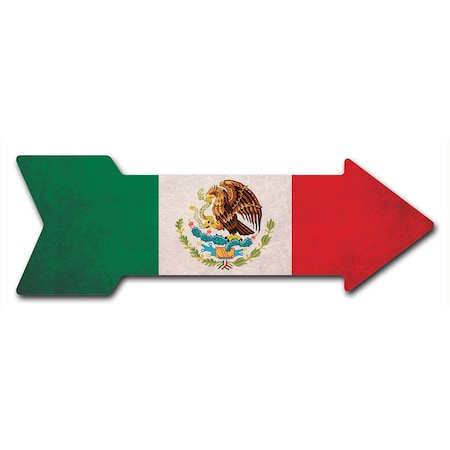 Mexico Flag 2 Arrow Decal Funny Home Decor 18in Wide